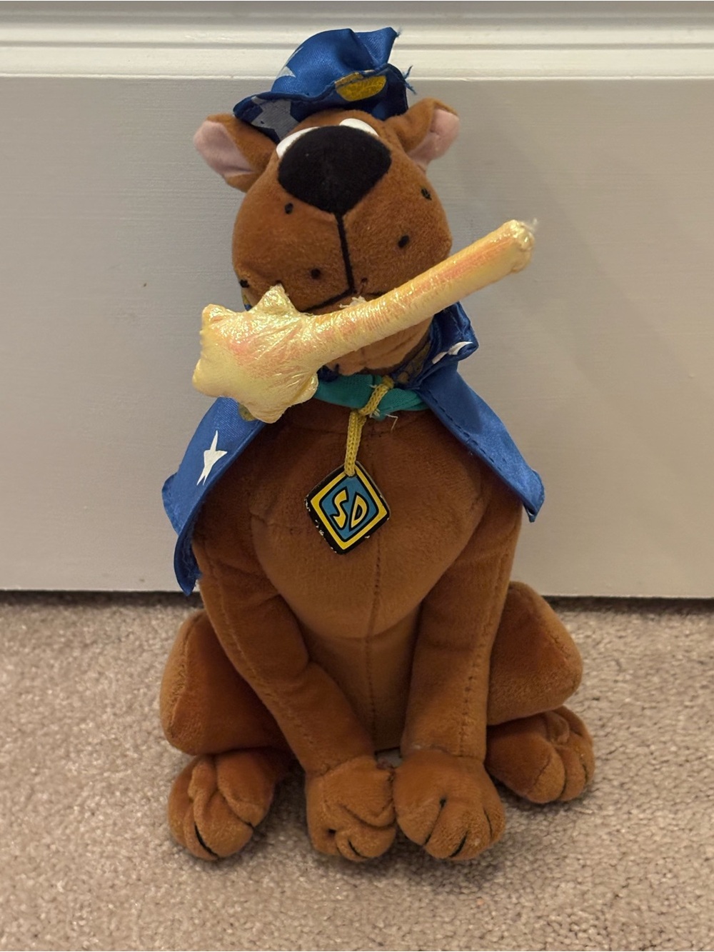 Vintage Wizard Scooby-Doo Cartoon Network Plush Toy Blue Cape Magician